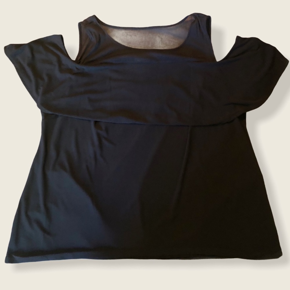 INC Ruffle Sleeve Top -Mesh Detail